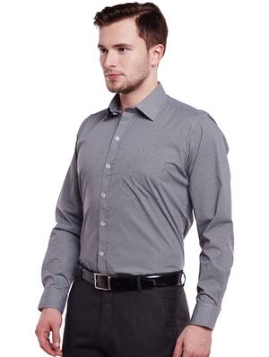 grey cotton formal shirt - 14895492 - Standard Image - 2