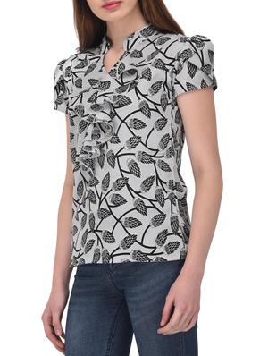 grey printed ruffled top - 14895780 - Standard Image - 2