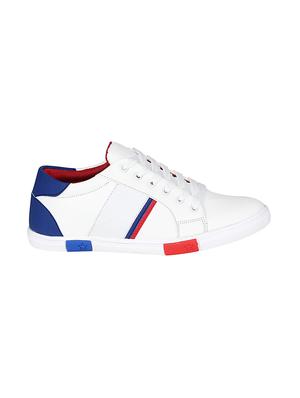 white leatherette lace up sneaker - 14896083 - Standard Image - 2