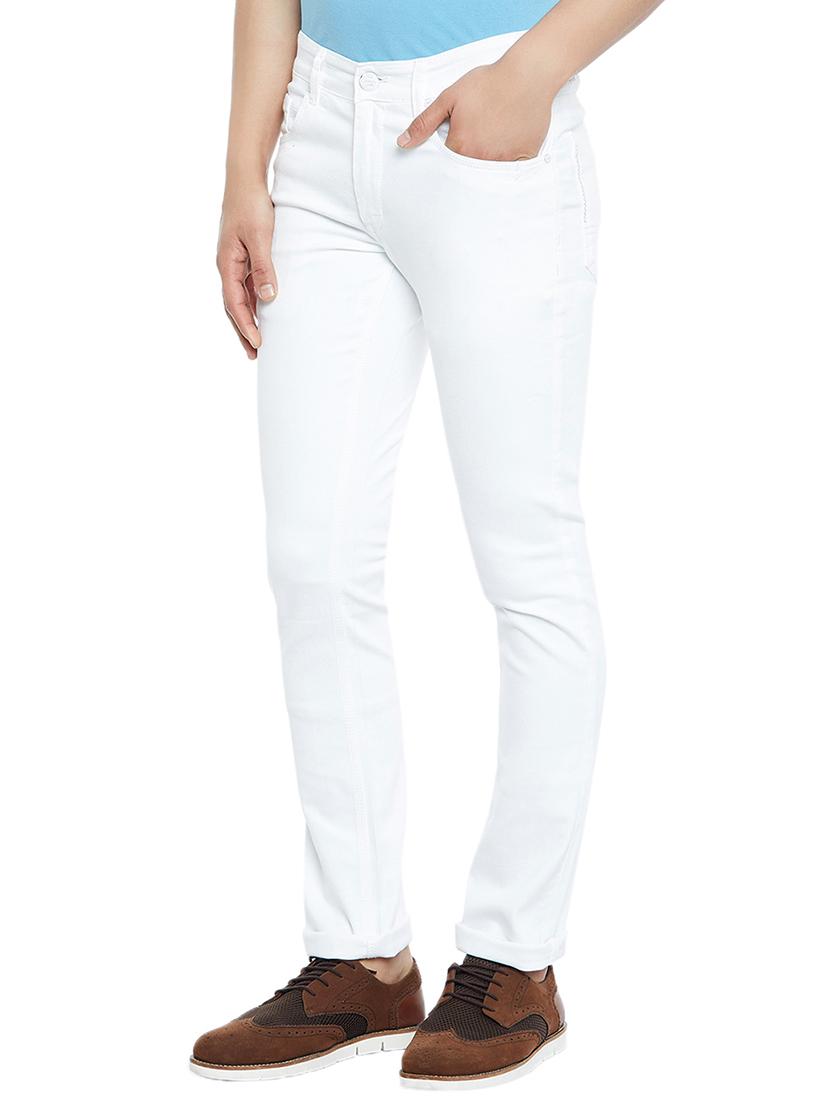 white denim plain jeans - 14896138 - Zoom Image - 2