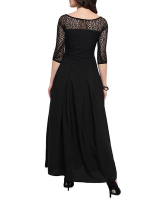 black solid gown dress - 14896821 - Standard Image - 2