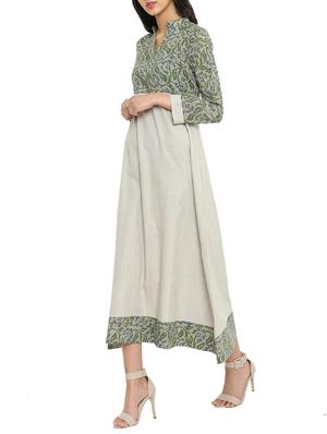 green printed a-line dress - 14897842 - Standard Image - 2