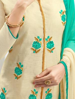 embroidered unstitched churidaar suit - 14898047 - Standard Image - 2