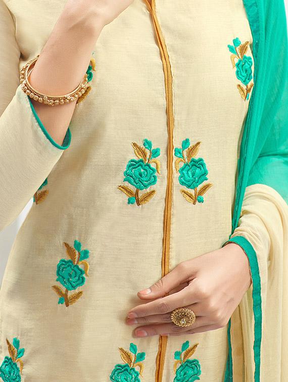 embroidered unstitched churidaar suit - 14898047 - Zoom Image - 2