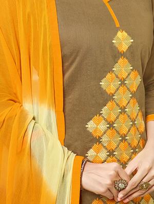 Embroidered unstitched churidaar suit - 14898051 - Standard Image - 2