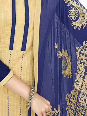 Embroidered unstitched churidaar suit - 14898073 - Standard Image - 2
