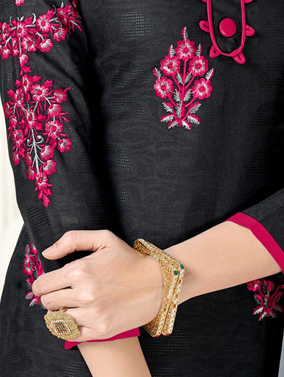 Embroidered unstitched churidaar suit - 14898101 - Zoom Image - 2