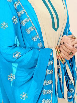 Embroidered unstitched churidaar suit - 14898129 - Standard Image - 2