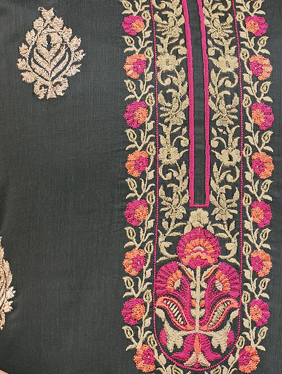 Embroidered unstitched churidaar suit - 14898135 - Zoom Image - 2