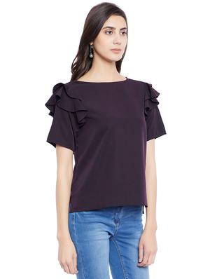 solid purple casual top - 14898431 - Standard Image - 2