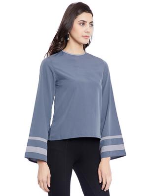 solid grey casual top - 14898436 - Standard Image - 2