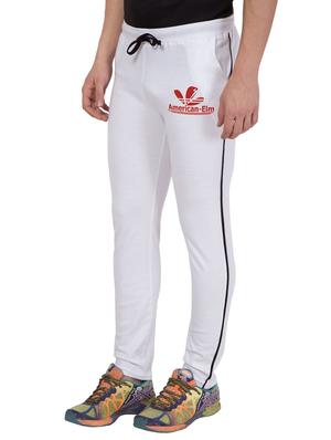 white cotton full length track pant - 14898701 - Standard Image - 2