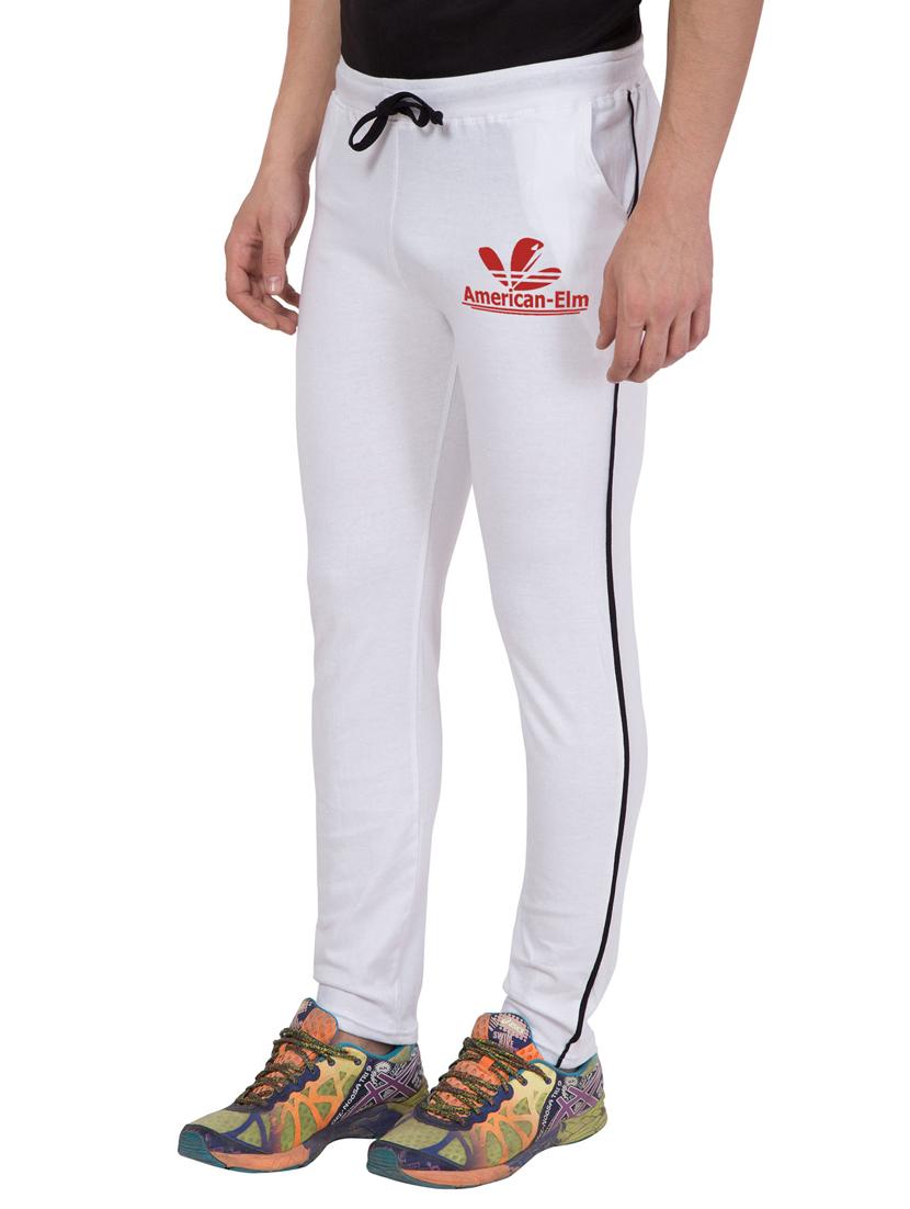 white cotton full length track pant - 14898701 - Zoom Image - 2
