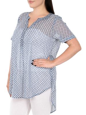 button detail high low plus tunic - 14898875 - Standard Image - 2