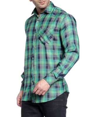 green cotton casual shirt - 14899918 - Standard Image - 2