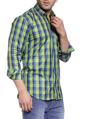 green cotton casual shirt - 14899937 - Standard Image - 2