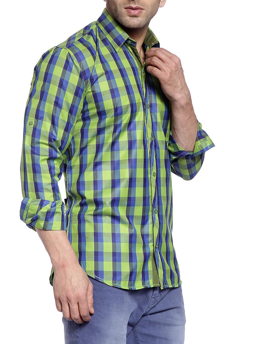 green cotton casual shirt - 14899937 - Zoom Image - 2