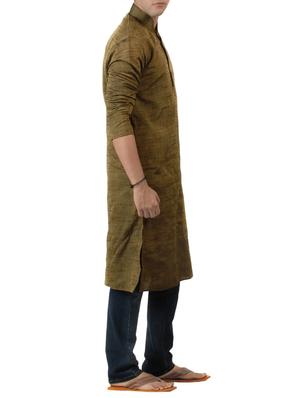 brown khadi long kurta - 14900189 - Standard Image - 2