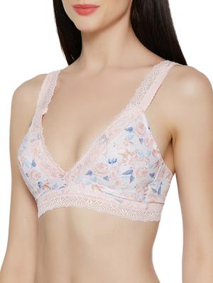 pink printed cotton blend bra - 14900677 - Standard Image - 2