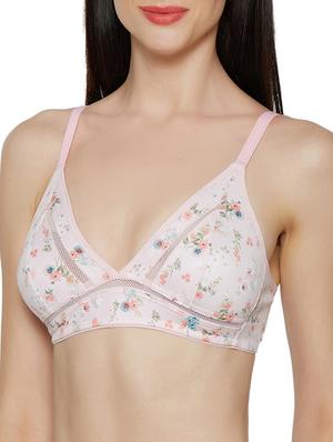 pink printed cotton blend bra - 14900680 - Standard Image - 2