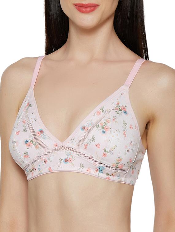 pink printed cotton blend bra - 14900680 - Zoom Image - 2