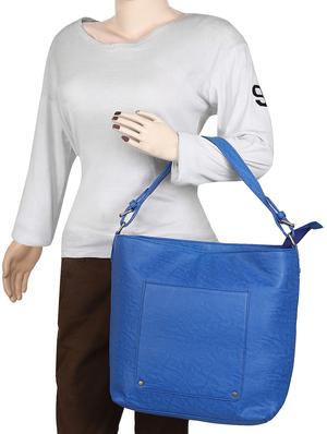 blue leatherette hobo handbag - 14900725 - Standard Image - 5