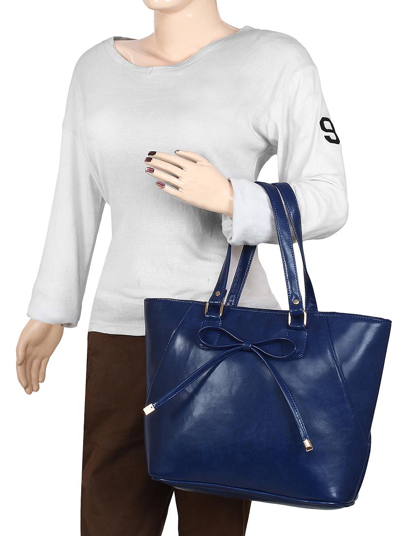 blue leatherette regular handbag - 14900730 - Zoom Image - 5