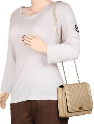 beige leatherette regular sling bag - 14900760 - Standard Image - 5