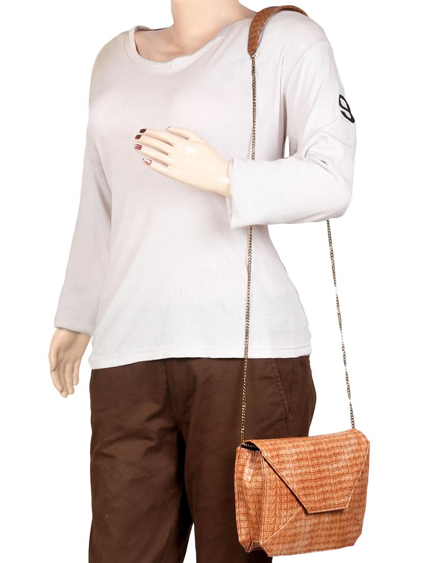 tan leatherette regular sling bag - 14900762 - Zoom Image - 5