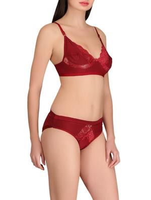 red hosery bra and panty set - 14901452 - Standard Image - 2