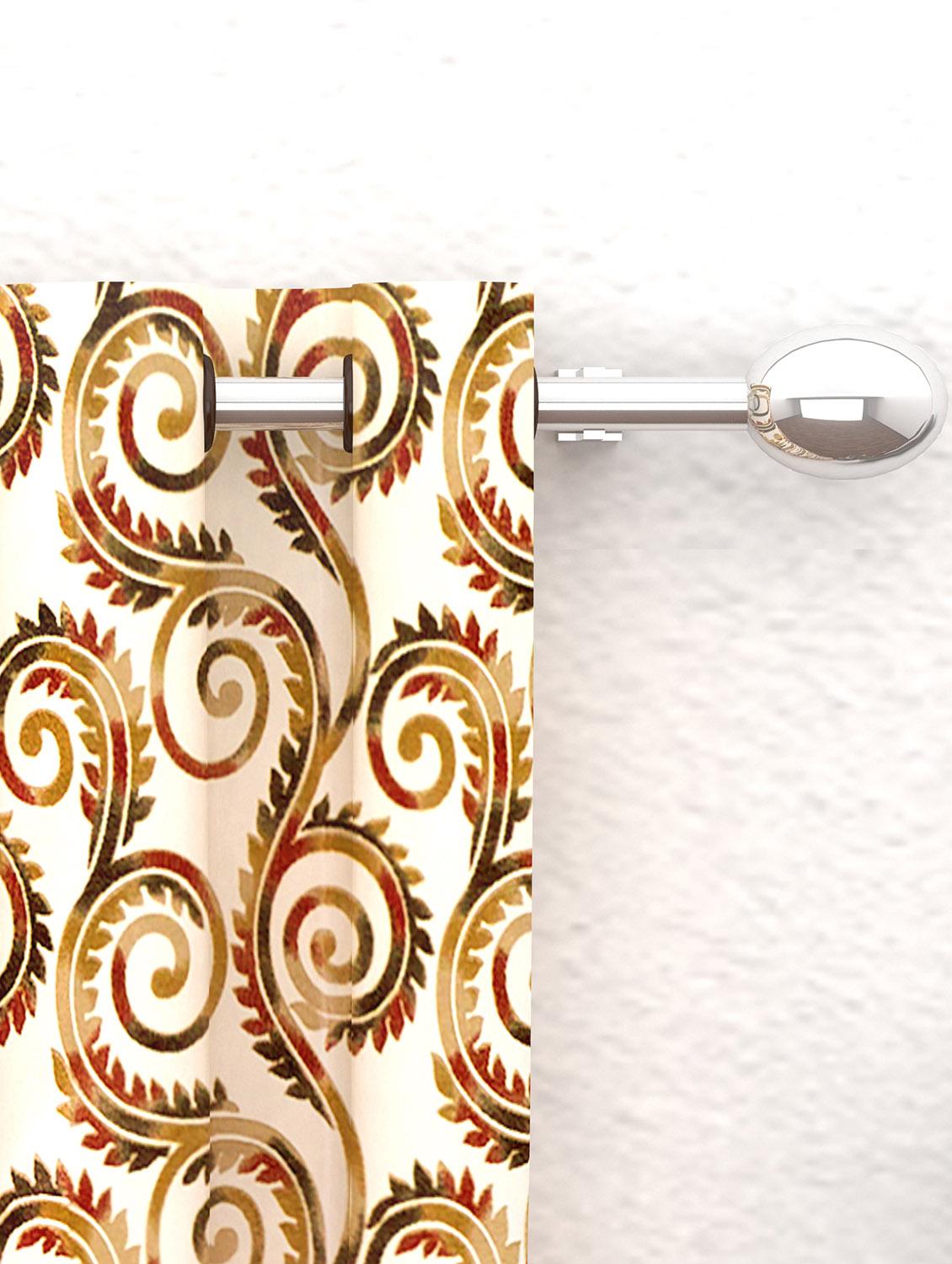 Cream Floral 2 pc Door curtain - 14902342 - Zoom Image - 2