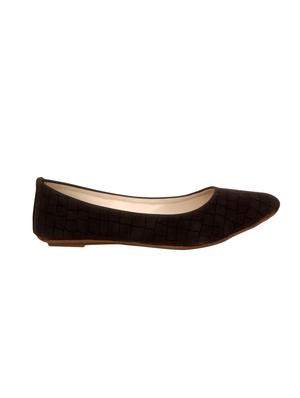 black faux leather slip on ballerina - 14902410 - Standard Image - 2