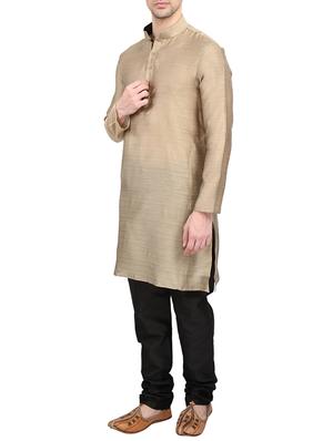 golden silk blend ethnic wear set - 14902486 - Standard Image - 2