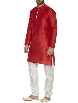 red dupion kurta pyjama set - 14902497 - Standard Image - 2