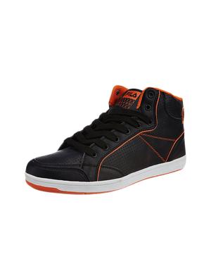 black leatherette lace up sneaker - 14903297 - Standard Image - 2