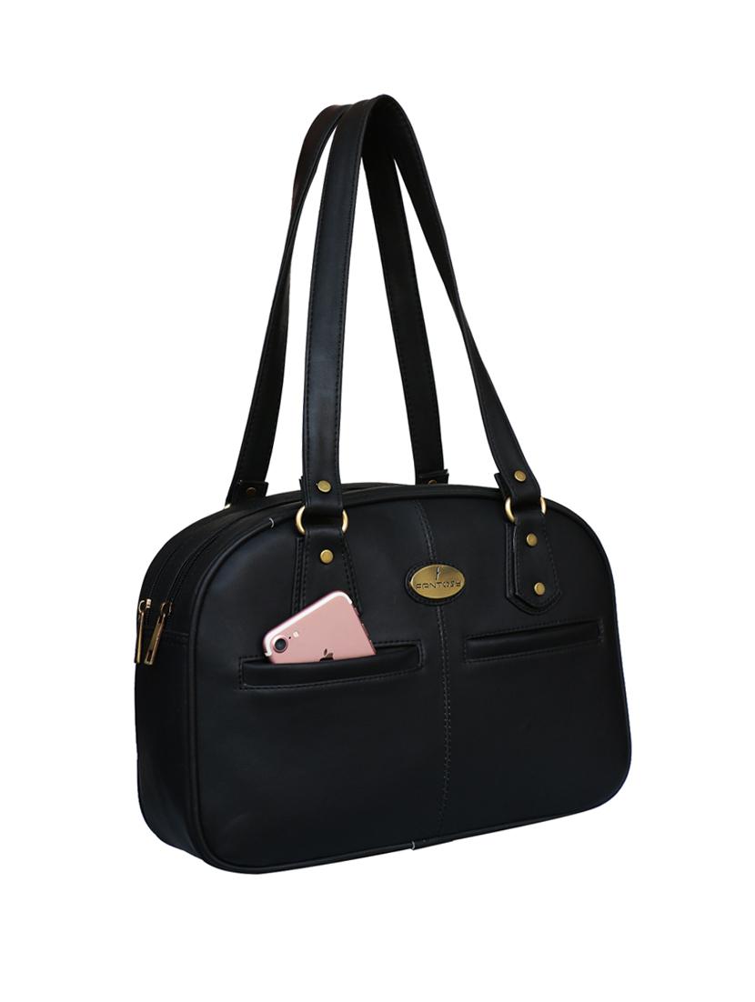 black leatherette regular handbag - 14903449 - Zoom Image - 5