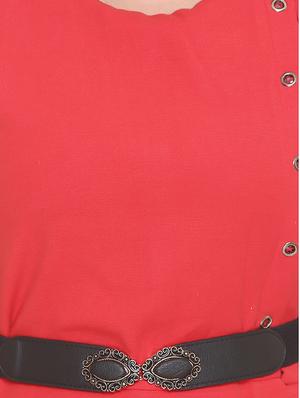 red solid belted dress - 14903631 - Standard Image - 5