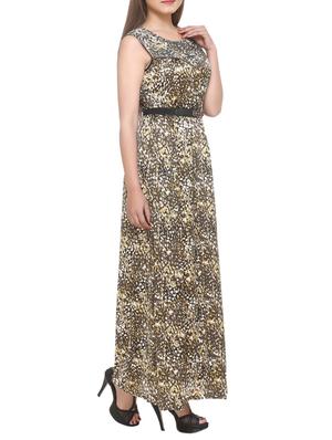 green printed belted dress - 14903635 - Standard Image - 2
