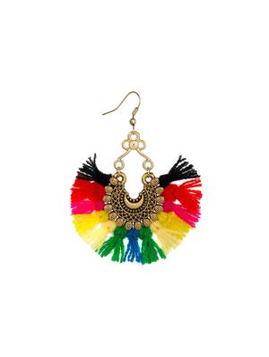 multi colored metal drop earrings - 14903734 - Standard Image - 2