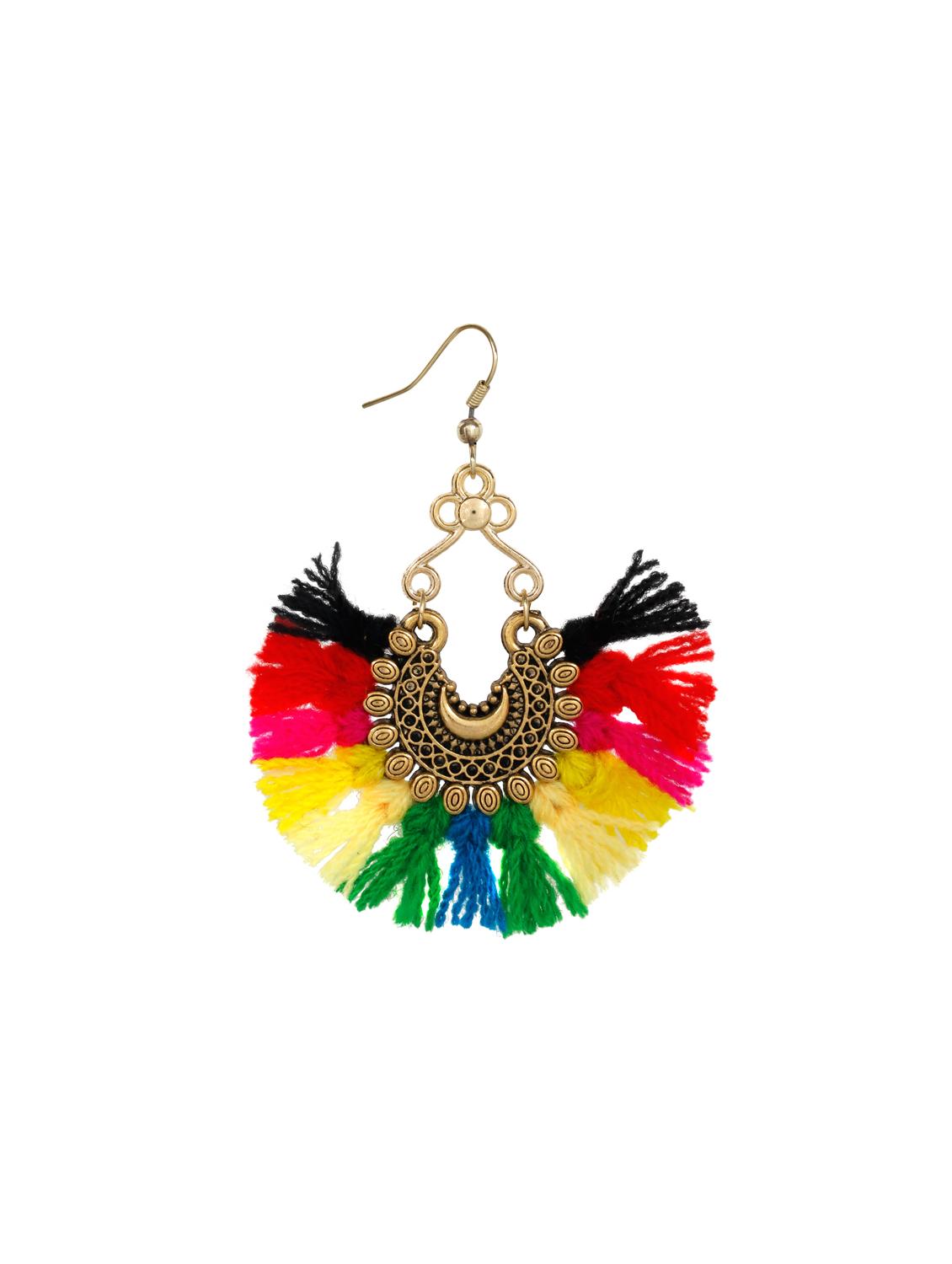 multi colored metal drop earrings - 14903734 - Zoom Image - 2