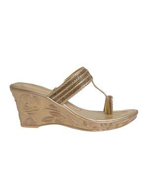 gold mesh platforms wedges - 14904949 - Standard Image - 2