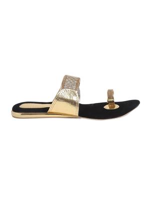 gold one toe kolhapuri - 14904970 - Standard Image - 2
