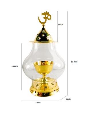 Decorate India small Brass Table Akhand diya 5.5 inch - 14905102 - Standard Image - 2