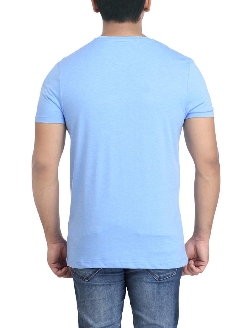 turquoise cotton chest print tshirt - 14905573 - Zoom Image - 2