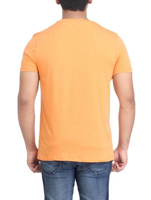 orange cotton chest print tshirt - 14905618 - Standard Image - 2