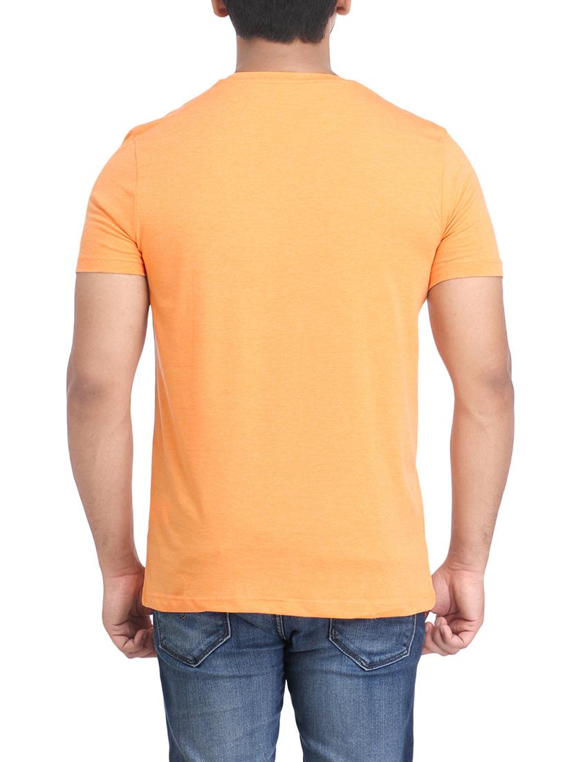 orange cotton chest print tshirt - 14905618 - Zoom Image - 2