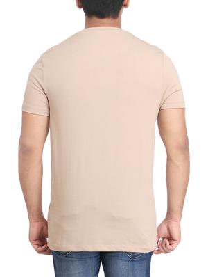 beige cotton front print tshirt - 14905628 - Standard Image - 2