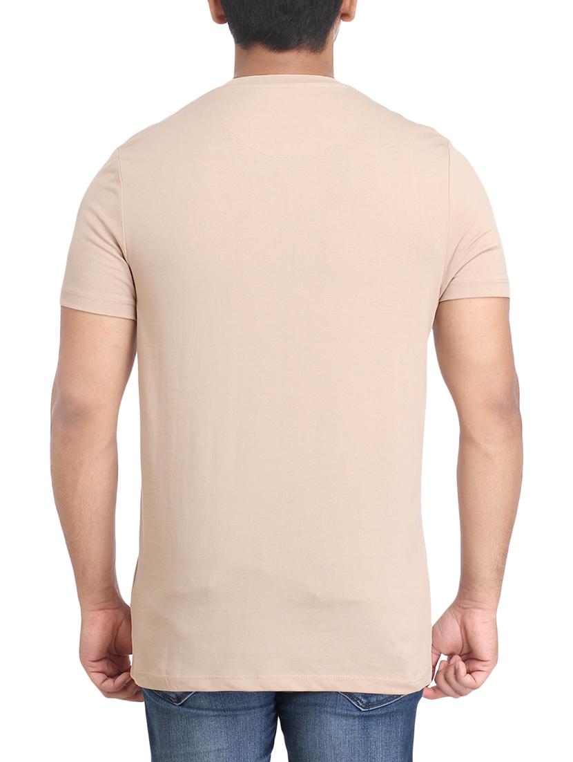 beige cotton front print tshirt - 14905628 - Zoom Image - 2
