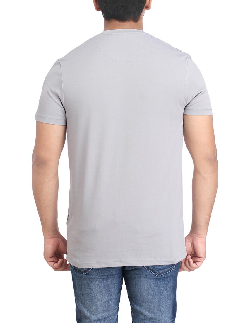 grey cotton front print t-shirt - 14905631 - Zoom Image - 2