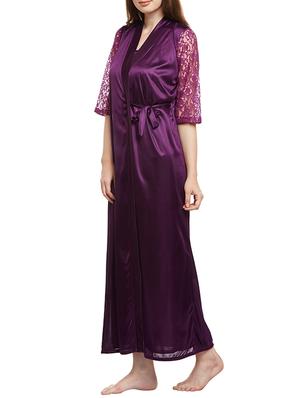 solid purple nightwear set - 14907422 - Standard Image - 2